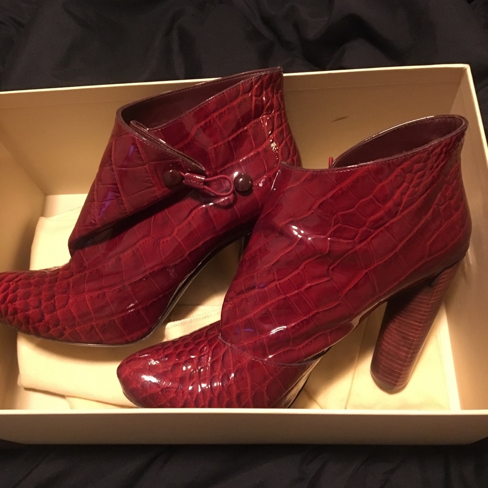 Louis Vuitton red booties